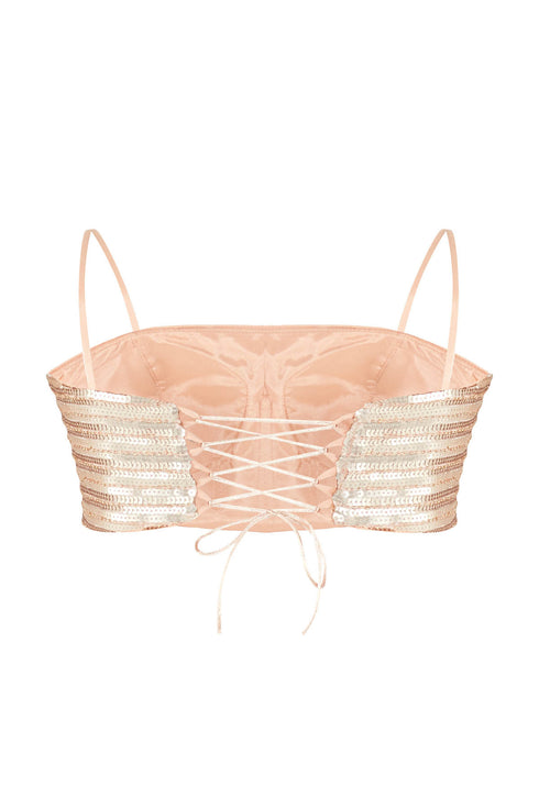 Bellatrix Bronz Nude Crop Top